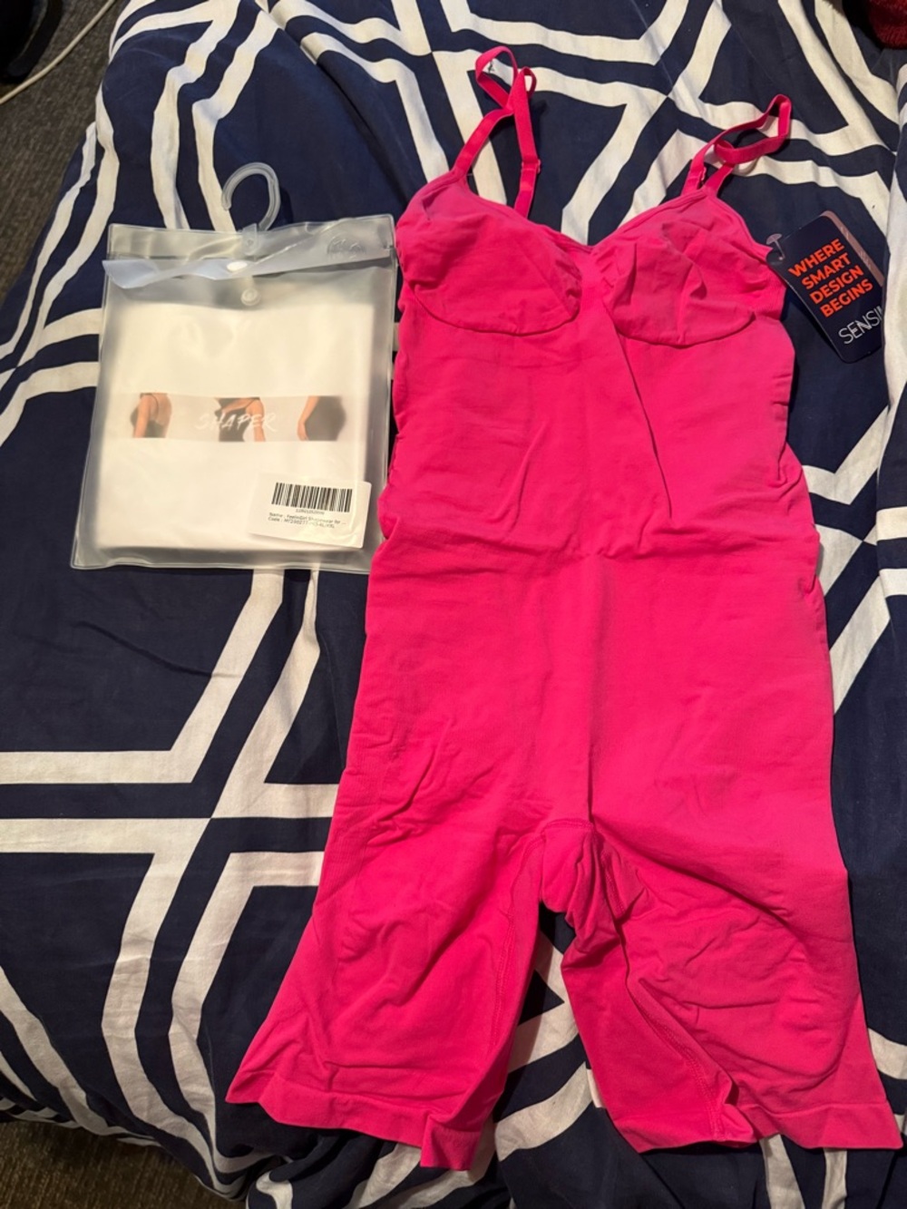 Hot Pink Compression Jumpsuit with Adjustable Straps